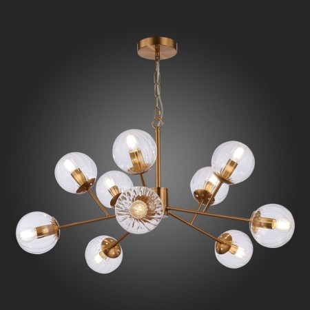 Suspended EVOLUCE lamp. Sle220803-10. Andria. 10x40 watts, E14, 81x81x52 cm, brass color-2