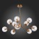 Suspended EVOLUCE lamp. Sle220803-10. Andria. 10x40 watts, E14, 81x81x52 cm, brass color