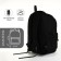 School backpack from textiles on lightning, 7 pockets, black color