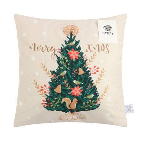 Pillowess Decorative Ethel "New Year's spruce", 40x40 cm, 100 p/e, velor-5