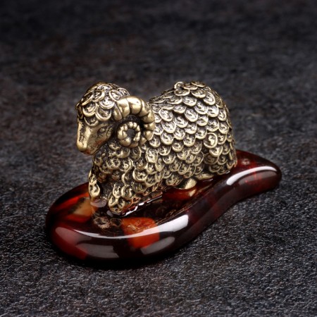 Souvenir "Baran Cash", Brass, Amber