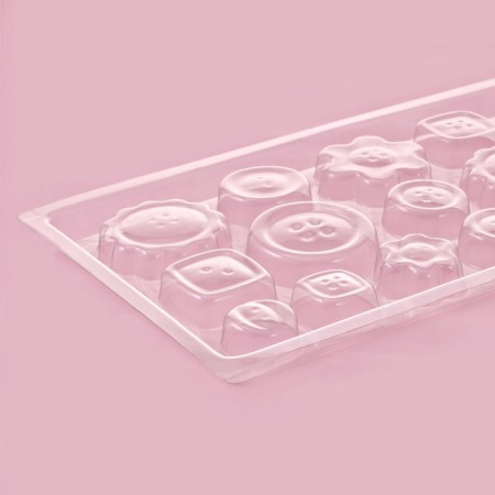 Form for chocolate and sweets "buttons", 22 × 11 cm, 17 cells, color transparent-4