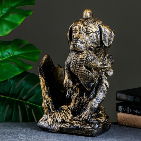 Standing for a bottle "Hunting" Bronze, 45x25x35cm-4