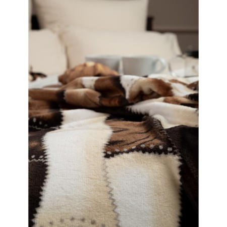 Texrepublic blanket, size 200x220 cm, brown color-1