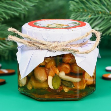 New Year. Walnut assorted in pine syrup "Happy New Year!", Jam, 100 ml-1