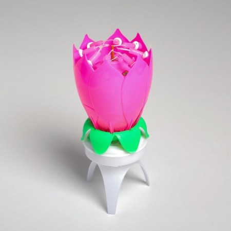 Candle for the cake musical "Tulip", spinning, pink, 14.5 × 6 cm-8