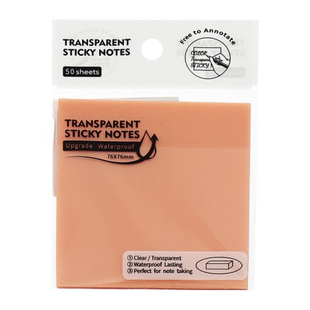 Block with a sticky edge of 76mm x 76mm 50l plastic transparent orange mother-3