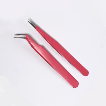 A set of tweezers for eyelash extensions, 2 pcs, color mix