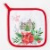 Kit kitchen Christmas Red Flowers mittens of 20x28cm, 19x19cm severity, 100% cotton