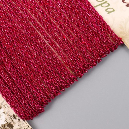 Braid decorative cord "chain links" winding 3 m width 0.7 cm bright pink-1