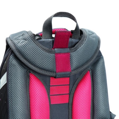 School backpack 38 x 30 x 16 cm, ergonomic back, stavia "anime with a toy, gray-8