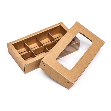 Folding box under 8 sweets, craft, 9.8 x 17.7 x 3.5 cm-4