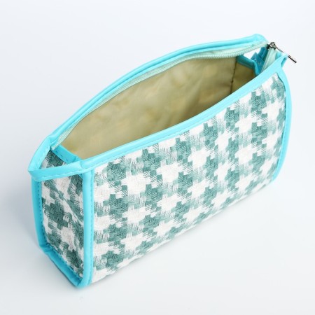 Cosmetic bag with lightning, white/green color-2