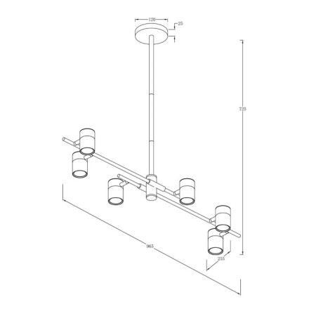 Suspended lamp 35W, 6xgu10, 72.5x96.5 cm, black-9