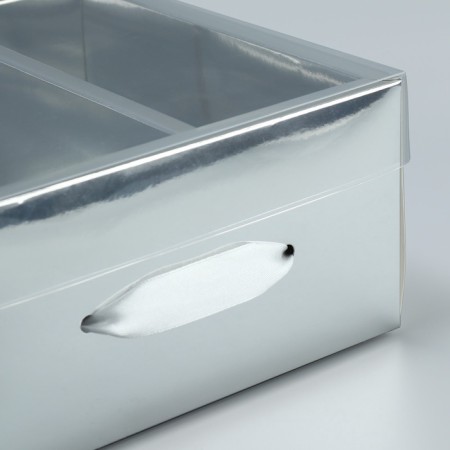 Gift folding box, packaging, "silver", 20 x 20 x 10 cm-4