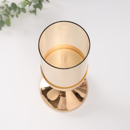 Summary metal, glass, plastic per 1 candle "Celia" d = 9.5 cm pink with gold 12x12x28.5 cm 101-2