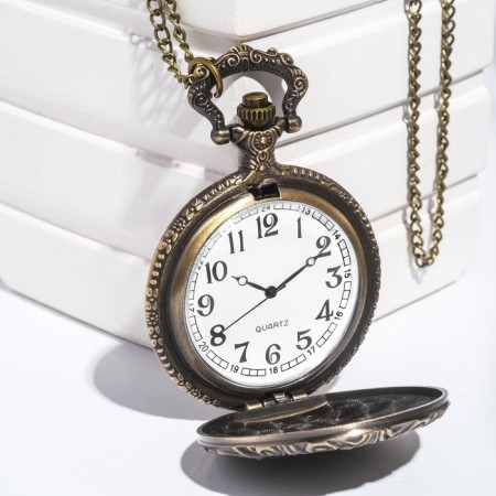Pocket clock "Troika horses", quartz, chain L-37 cm, D-4.5 cm-1