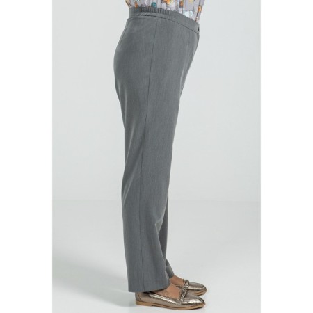 Female trousers, size 58, gray color-2