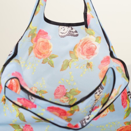 Folding bag without lightning, with carbine, blue color-3