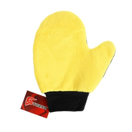 Torso washing mittens, 20 × 24 cm, double-sided, gray-yellow-2
