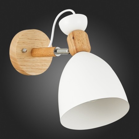 Wall lamp EVOLUCE. Sle103801-01. Balcamo. 1x60 watts, E27, 14x25 cm, color light wood, white-4