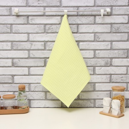 Towel "Dolyana" yellow color 35x60 cm, 100% cotton, large waffle 220 g/m2