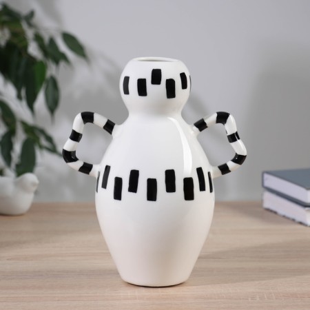 VAZA Ceramics Table "Picasso" (manual painting) jug elegance, 23x10 cm, black and white 104551