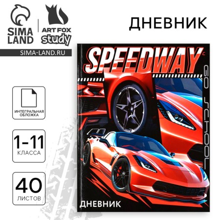 School diary for grade 1-11, in an integrated cover, 40 l. "Street Racing"