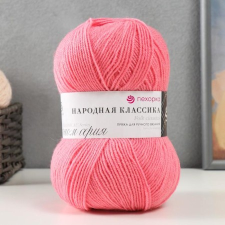 Yarn "Folk Classic" 30% wool, 70% acrylic 400m/100g (378-gerani)