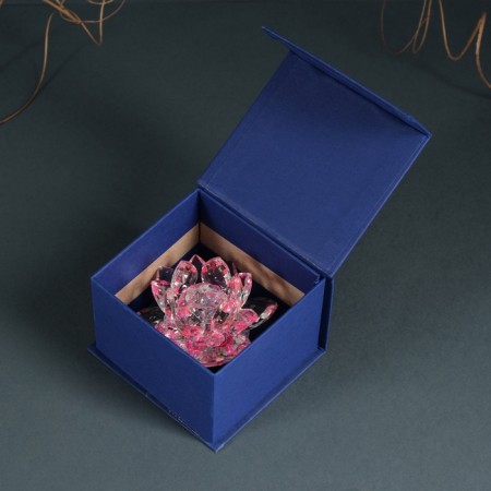 Souvenir glass "Pink lotus on the stand" rotates 5.5x9x9 cm-4
