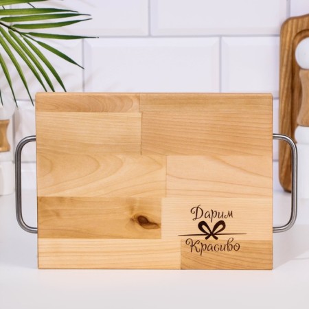 Defense and serving “rectangle” board is small (metal pens) 28x18x1.8 cm-1