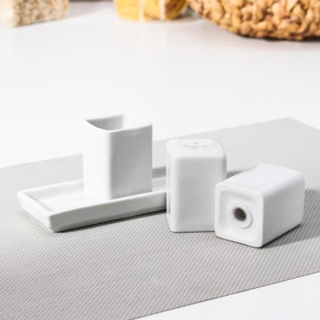 Set for spices porcelain "comfort", 4 pcs, white color-2