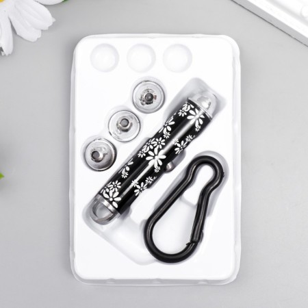 Laser Laser 3 Nozzles+ Carabiner Plastic "Chamomile" black 1x7 cm-1