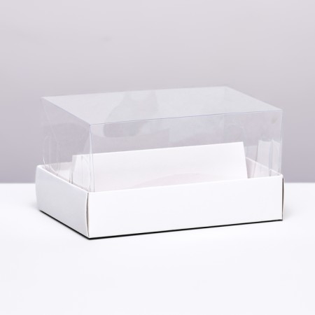 Folder confectionery box for 2 eclairs, white, 9x13.5x7cm