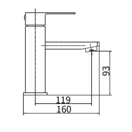 Fashun A51102 shell mixer, single -leaf, pour 119 mm, stainless steel, satin-2
