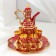 Set of wine jug, 6 glasses and tray "Türkiye. Flowers and patterns" red with gold