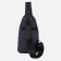Male sling bag from textiles, headphone opening, gray color