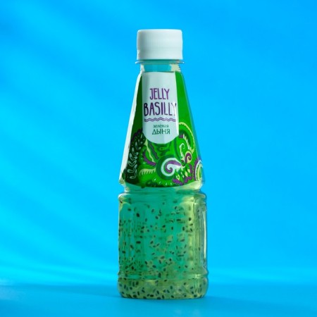 Jelly Basilly drink is still, with the taste of melons and basil seeds, 0.3 liters-3