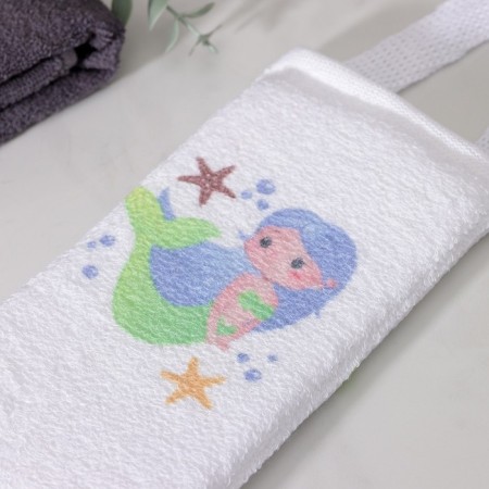 Body washcloth cotton shade "Mermaid", 10.5 × 25 cm-2