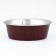 The bowl is round with a non -slip base and print, 450 ml, wood texture