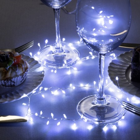 Garland "Mishura" 1 m Rosa, IP20, silver thread, 100 LED, glow white, 2 modes, AAH3