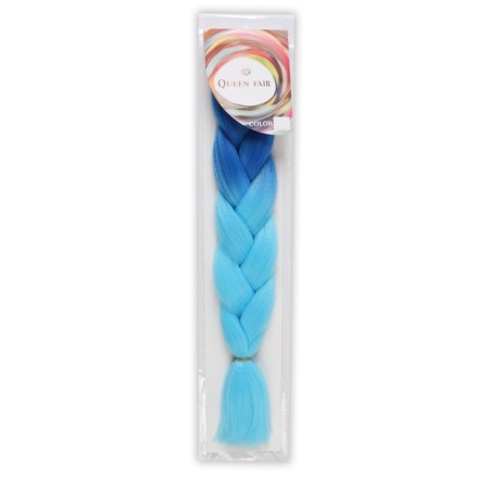 Zumba Kanecalon two -tone, corrugated, 60 cm, 100 g, blue/blue color (#by42)-6