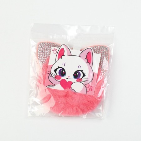 Hair gum fluffy "Kisa" with ears-7