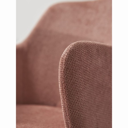 Dwight chair, 510 × 550 × 860 mm, textured Shenill, pink color-4
