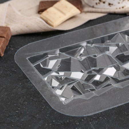 Form for chocolate and sweets Plastic "Tiles broken crystal", the color is transparent-4