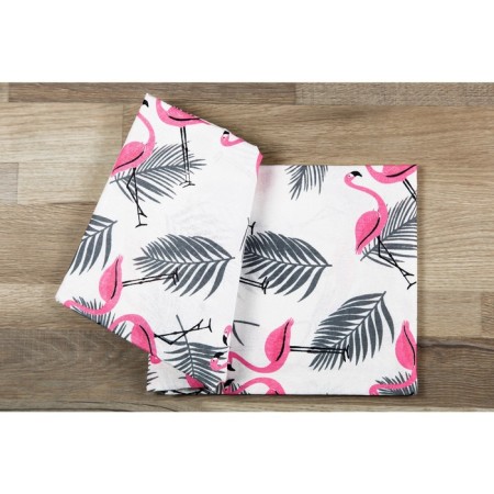 Crystick, size 145 × 210 cm, flamingos print and leaves-1