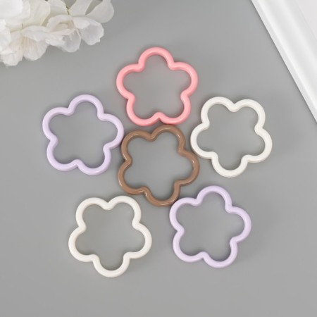 Busina for creativity plastic "Flower" mix 4.2x4.2x0.6 cm