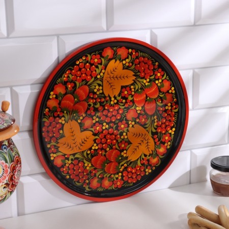 Pancake plate, Khokhloma D-30-5