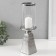 Ceramics candlestick, glass for 1 candle "BUENO" d = 7.5 cm silver 9.5x9.5x29.5 cm
