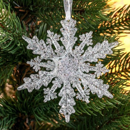 Christmas tree decoration "Wonderful Snowflake" 10.5 cm, transparent